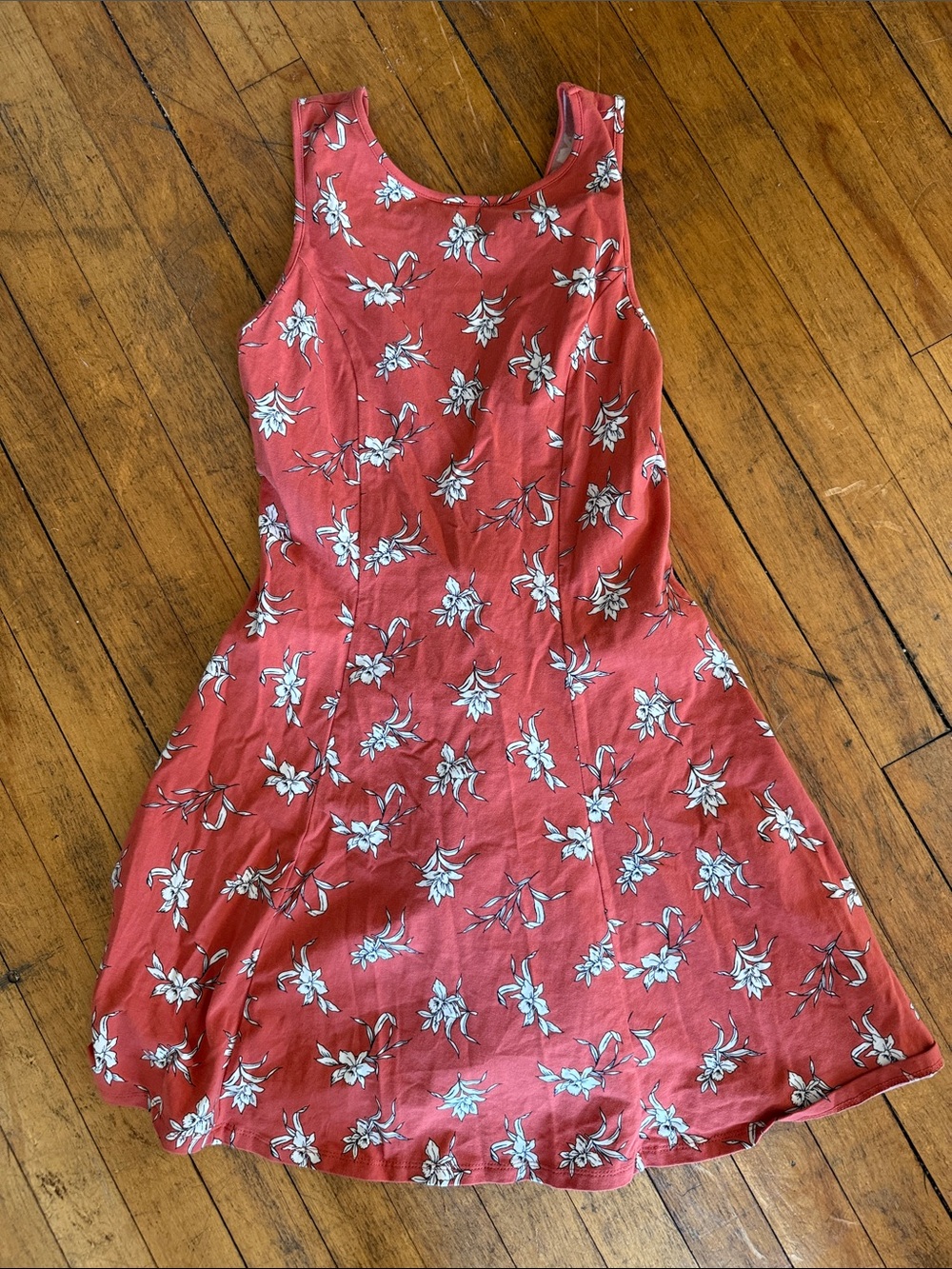 Forever 21 Women’s Orange Floral Summer Sundress Size Medium